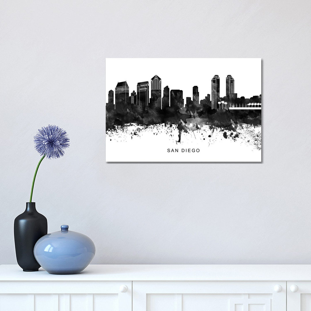 San Diego Skyline by WallDecorAddict - Wrapped Canvas Print