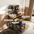 Makeup Vanity With Adjustable And 2 Drawers, Storage Shelves, Power Outlet, , Brown, High - Quality Build American Design Table Led Lights, Open Storage, Hair Dryer Stand, Easy To Up