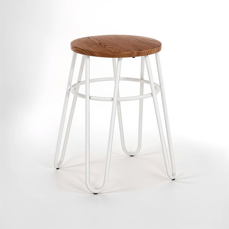 Sturminster Metal Accent Stool, White