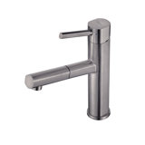 Whitehaus Collection Stainless Steel Single Lever Kitchen Faucet with Pull-Out Spray Head