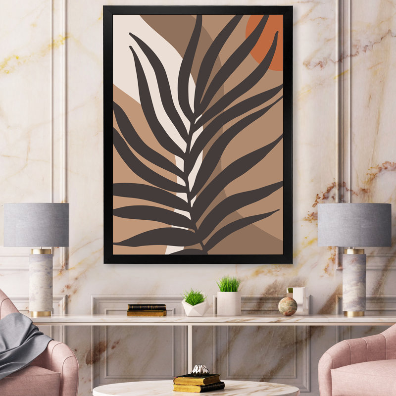 «Tropical Leaf Silhouettes and Shapes II», impression sur toile, H 32 po x l 16 po x P 1,5 po, Toile avec cadre noir