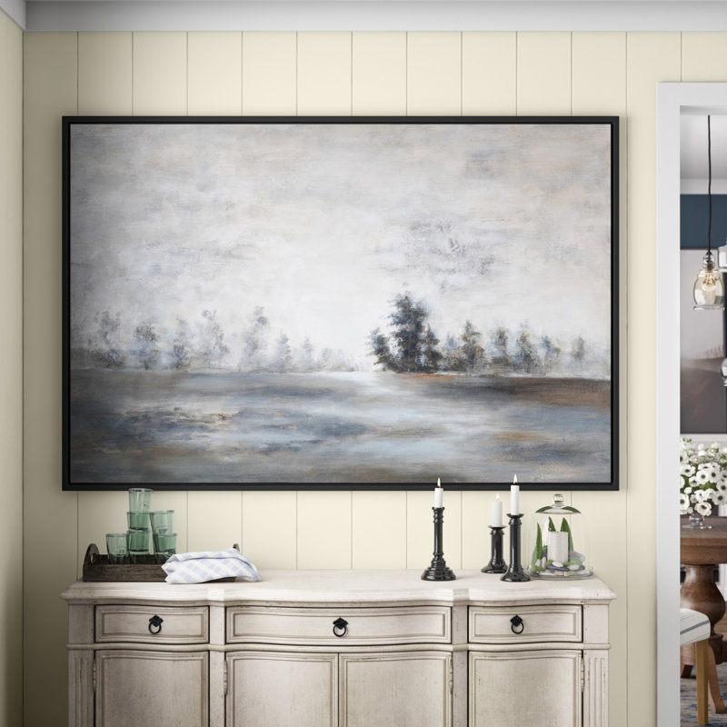 Evening Mist Landscape' by Grace Feyock - Picture Frame Painting Print on Canvas