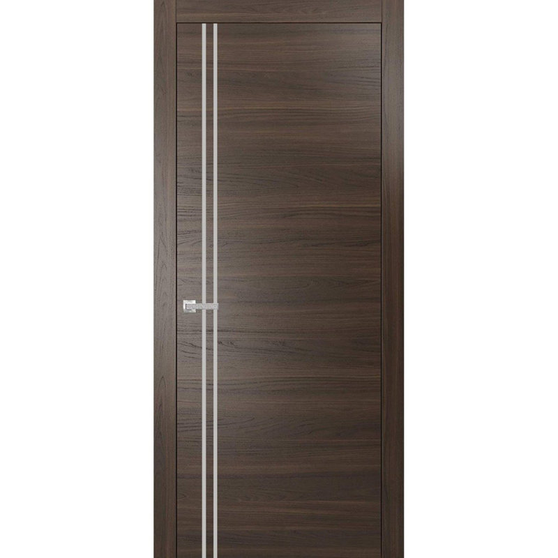Modern Solid Interior Pre-Hung Door With Handle | Planum 0310  | Single Regural Panel Frame Trims | Bathroom Bedroom Sturdy