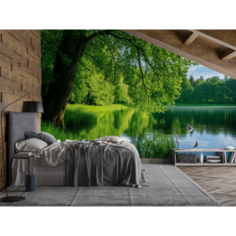 Nature Nature Forest, papier peint de chambre à coucher, décor de paysage tranquille, L 75 po x l 50 po