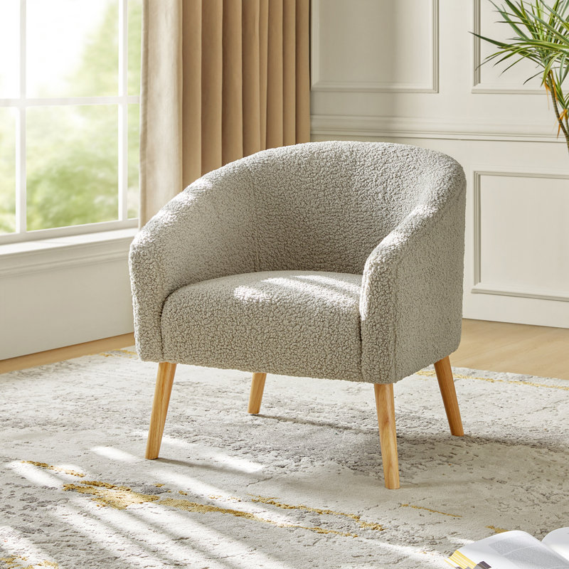 Chaise avec accoudoirs l 31 po Briggitte, Polyester gris