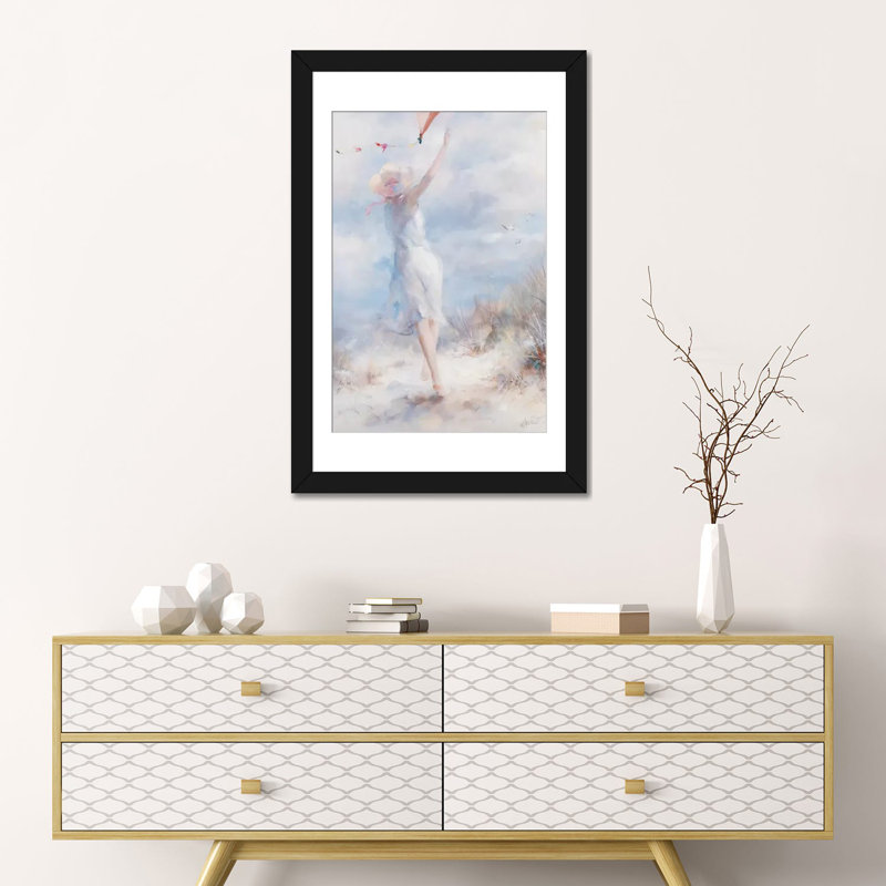 « fly a cerf », impression sur toile, H 18 po x l 12 po x P 1,5 po, Pas de tapis, Papier d'art encadré noir