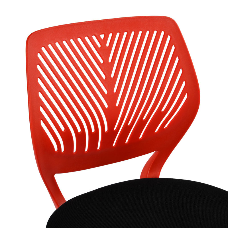 Elkland 360° Swivel Mesh Fabric Writing Office Task Chair with Height Adjustable for Teenager, Red/Black