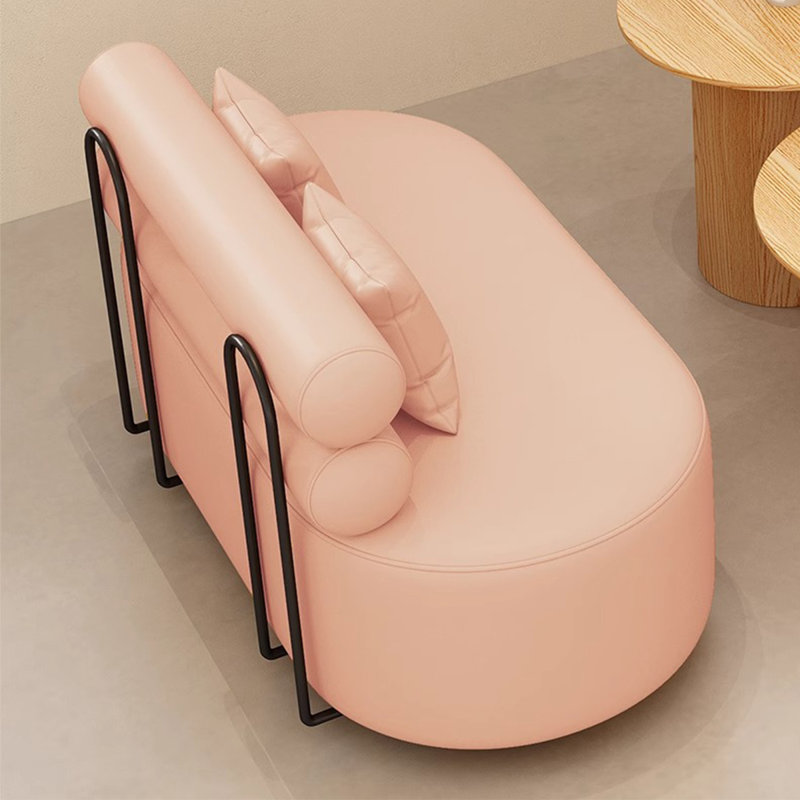 Banc rembourré en similicuir, Rose