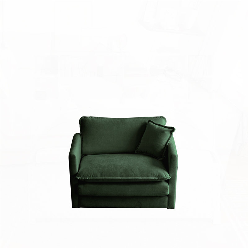 Fauteuil rembourré avec coussin Chenille, H 33 po x l 43,21 po x P 35 po, Beige