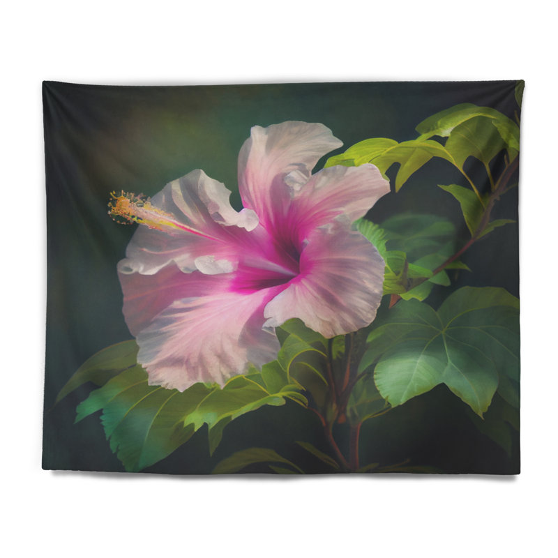 Tapisserie murale florale «Hibiscus III», H 50 po x l 60 po