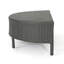 Table basse d'extérieur demi-ronde, grise, l 35,49 po, P 18,2 po, H 12,2 po, sans construction, avec limite de poids de 270 lb, table de patio grise, large, profonde, haute, météo, assemblage, capacité