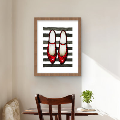 Red Glossy Shoes Print | Stylish Home Decor Framed Art