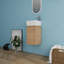 Meuble-lavabo simple de coin 12 po avec comptoir en céramique Dewmere-977511304