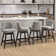 Swivel Upholstered Counter Stool with Solid Wood Frame