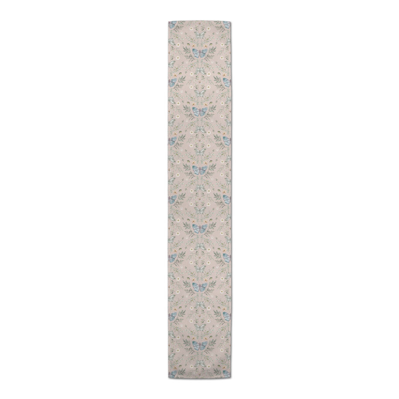 Ariona Rectangular Floral Table Runner, 72" x 16", Blush