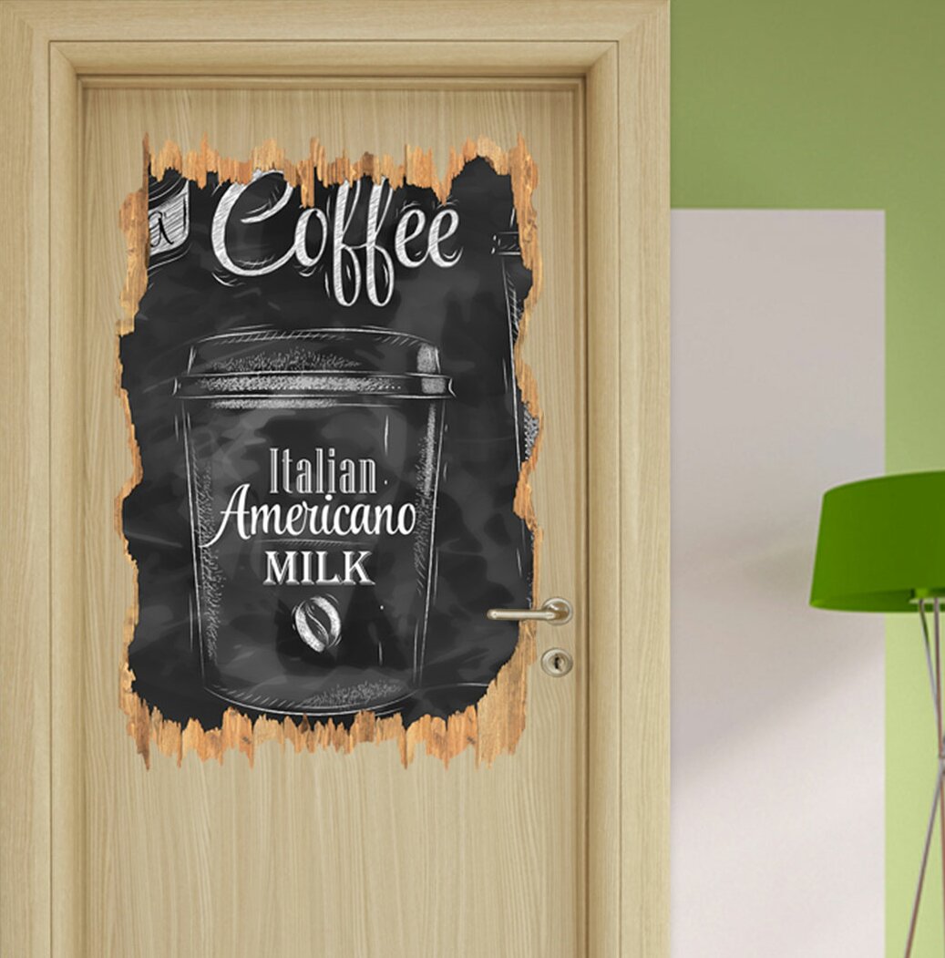 Wandtattoo Take a Coffee - Kaffee zum Mitnehmen in Monochrom