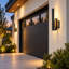 15 po Applique murale d'extérieur 1 lumière DEL noir sable intégrée - intensité variable 3000K, cote humide, style contemporain