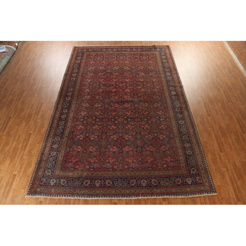 One-of-a-Kind 11'0" X 17'2" 1900s Wool Area Rug in Red
