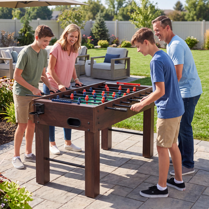 Baby-foot de 137 cm (54 pouces) avec 3 balles et 2 porte-gobelets pliables, idéal pour la maison ou la salle de jeux.
