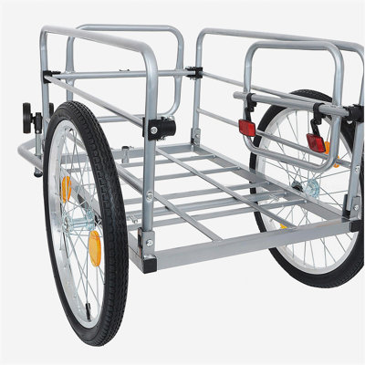 Bike Cargo Trailer, Aluminum Luggage Cart,Heavy Duty 220 lbs Bicycle Wagon Cart, 20" Whee,l Folding Groceries Hauler with Safe Hitch System, Removable Cover, Oxford Fabric for Cycling Travel
