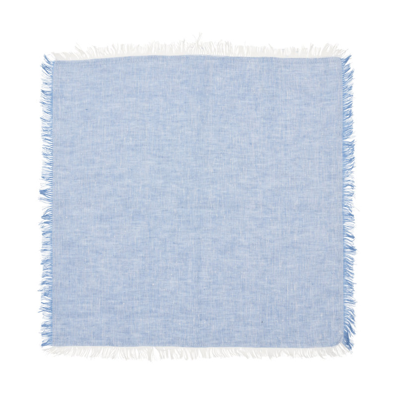 Chambray Fringe Napkin, Blue