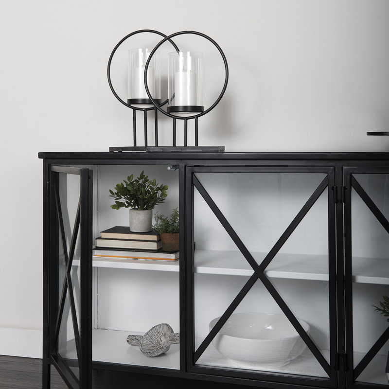 Ouragan de table en métal, H 16 po x l 12 po x P 5 po