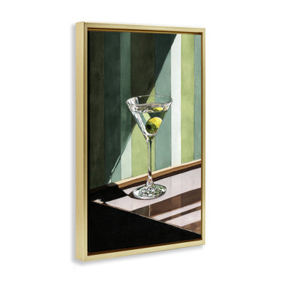 Olive Martini in Sun Beam Floating Frame, design by Petal Prints Design