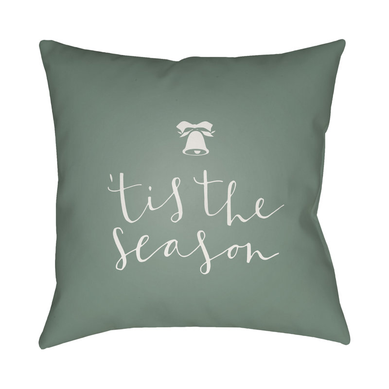 Throw Pillow, 18" H x 18" W x 4" D, Green /White