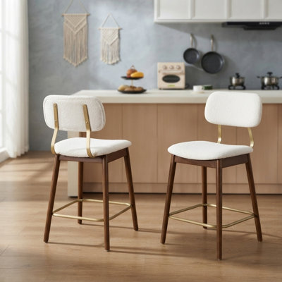 Chaise de salle à manger moderne en bois massif avec dossier incurvé ergonomique, supportant jusqu'à 113 kg, chaise d'appoint rembourrée pour la maison, le bureau et le café.
