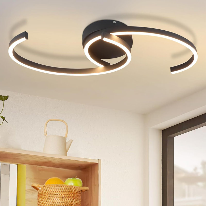 LED Semi Flush Mount, Black