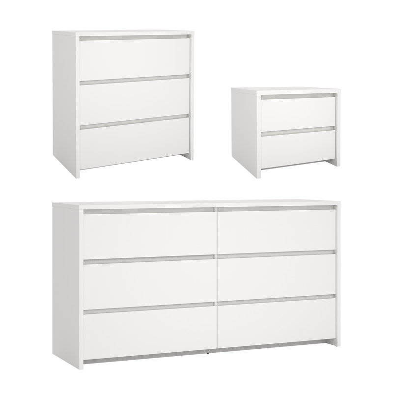 Ensemble de chambre à coucher 3 pièces Bourquin, Ensemble de 3 pièces : commode, coiffeuse, table