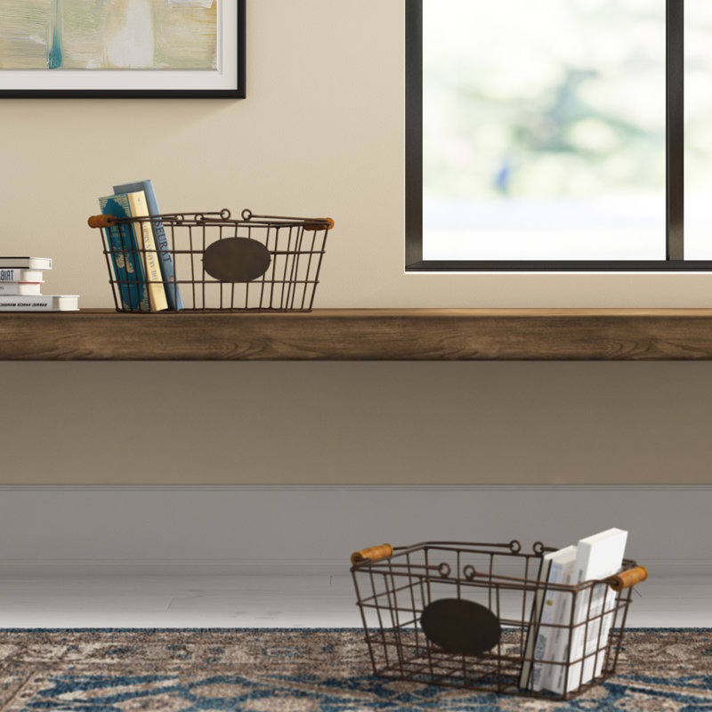 Panier de rangement décoratif en métal, H 7,5 po x l 13 po x P 9 po