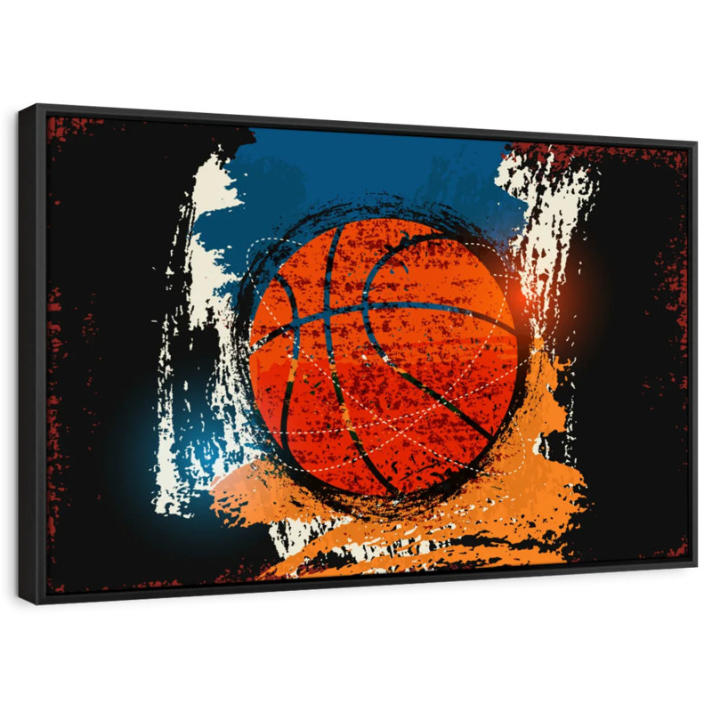 Impression sur toile Basketball Grunge, H 29 po x l 43 po