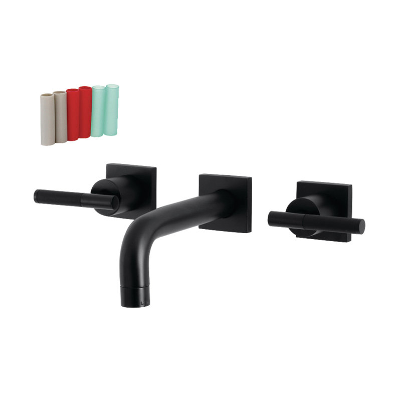 Robinet de salle de bain mural Millennium, Noir mat, Levier