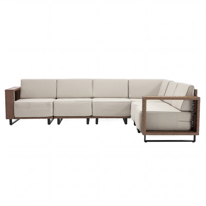 6Pieces Outdoor Modular Sectional Sofa