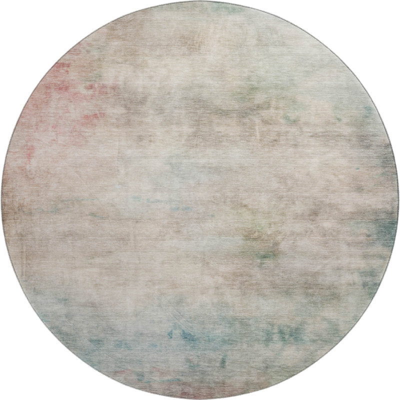 Premium Machine Washable Alijah AMF1235 Abstract Rug, Round 8'
