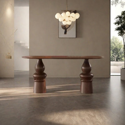 Retro high-end oval dining table