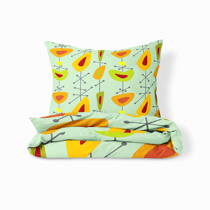 Bedding Sets Polyester Box Stitch Floral Duvet Cover & Insert, Twin Duvet Cover + 2 Pillow Cases