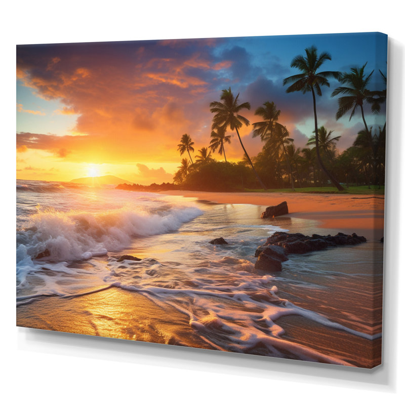 Photo de plage Sunset Serenade X, H 34 po x l 44 po x P 1,5 po, Toile tendue