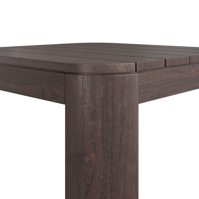 Table d'appoint d'extérieur Kona en bois de teck brun foncé, Dark Brown