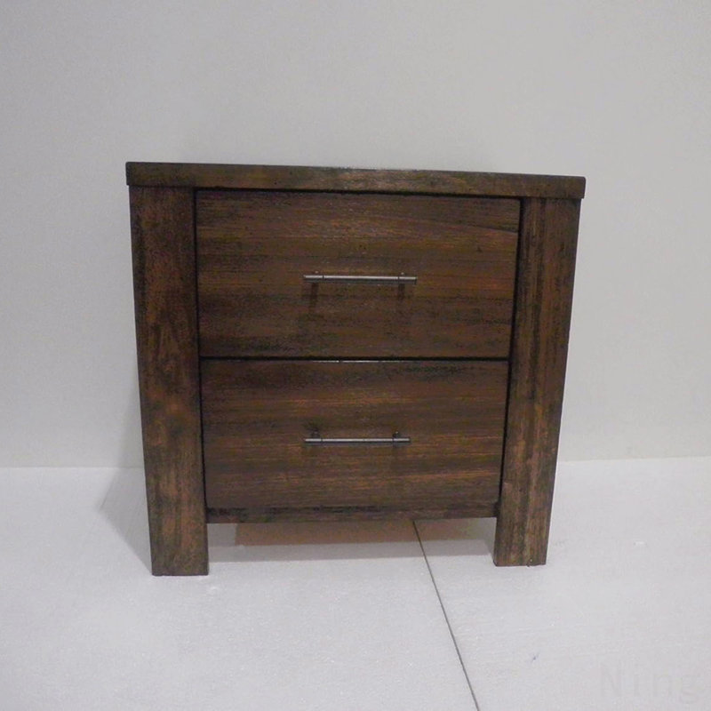 Table de chevet en bois avec 2 tiroirs