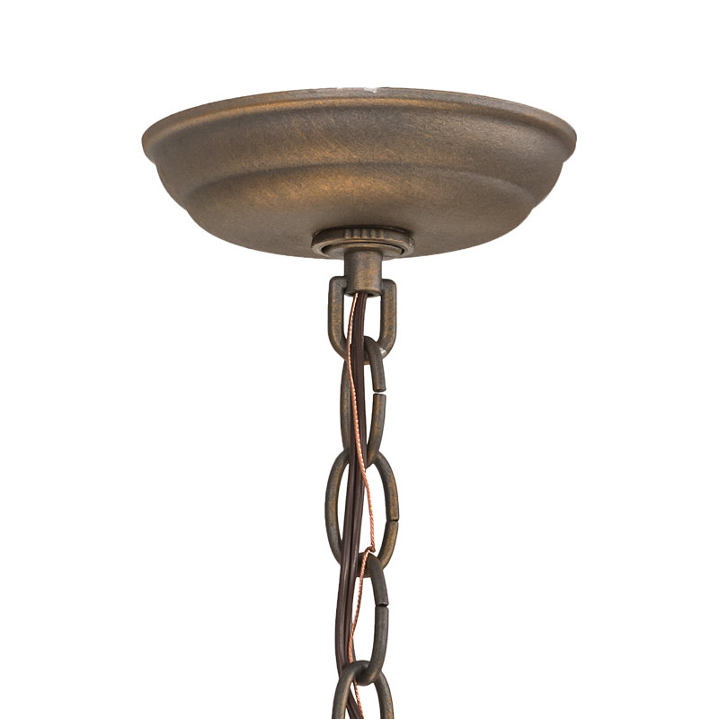 French Bronze 3-Light Globe Pendant with Glass Shade