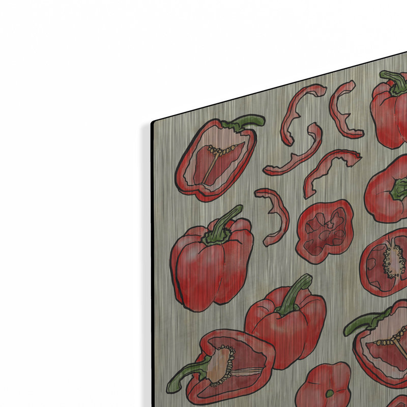  «Red Peppers» par Elizabeth Caldwell, art mural en métal, H 16 po x l 12 po