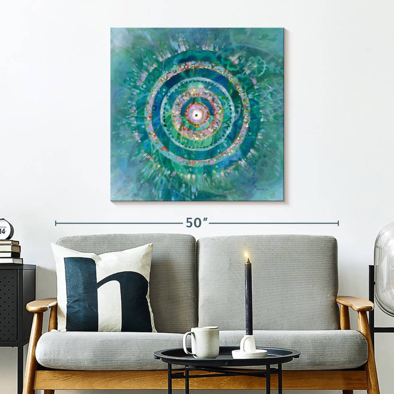 Mandala bleu sarcelle Kerner, H 30 po x l 30 po