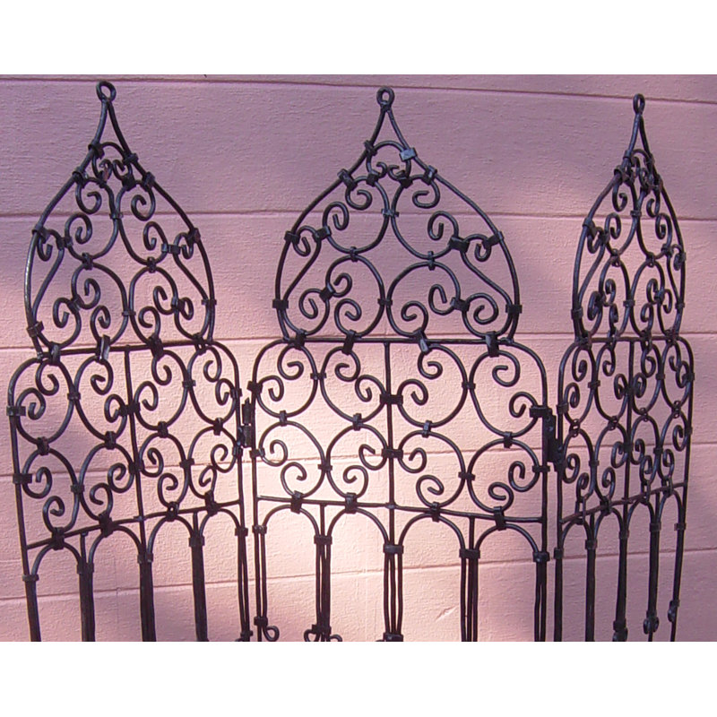 Hand Made Moriche Wrought Iron Room Divider Medium Massena, 58" H x 16.5" W x 1" D