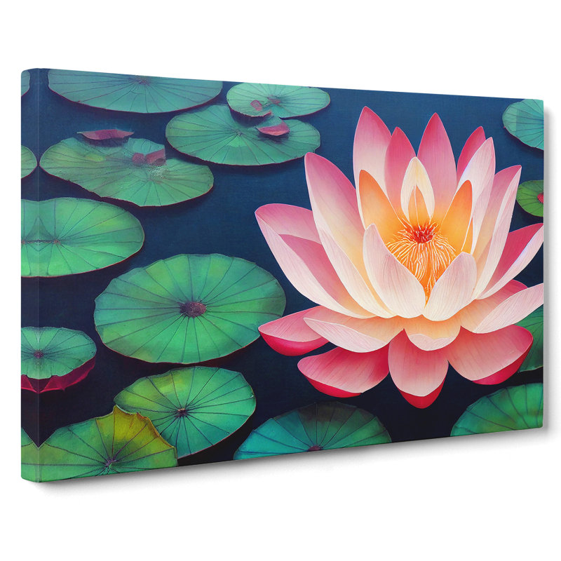 An Appealing Lotus Flower - Wrapped Canvas, 40cm H x 60cm W x 3cm D
