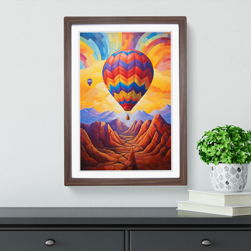 Hot Air Balloon Abstract - Framed Print, Walnut, 64cm H x 46cm W x 2cm D