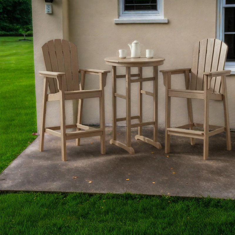 Ensembles de salle à manger de patio durables en Hdpe, style en bois antique pour utilisation sur le balcon