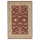 High-Quality Hand-Knotted Red And Beige Area Rug
