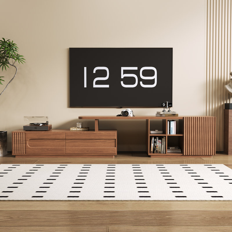 Extendable Walnut TV Stand with Storage(88"-115")